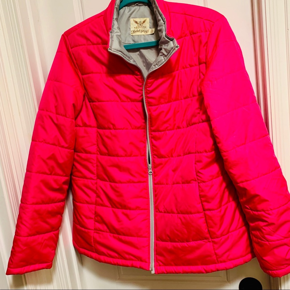 Coat Pink and Grey Bubble Jacket